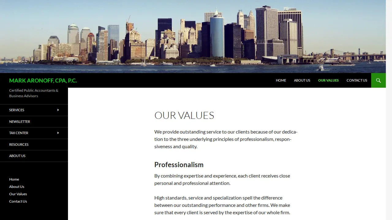 MARK ARONOFF, CPA, P.C. page