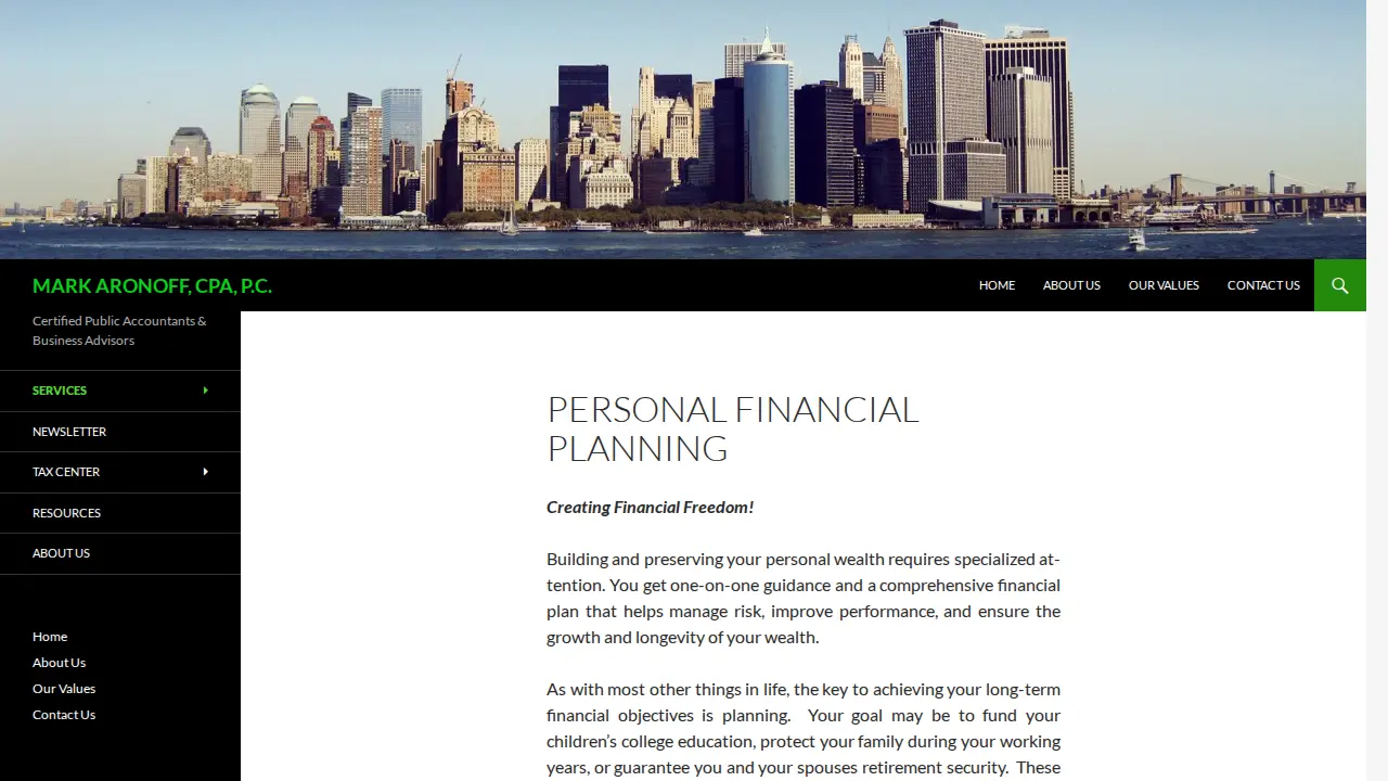 MARK ARONOFF, CPA, P.C. page