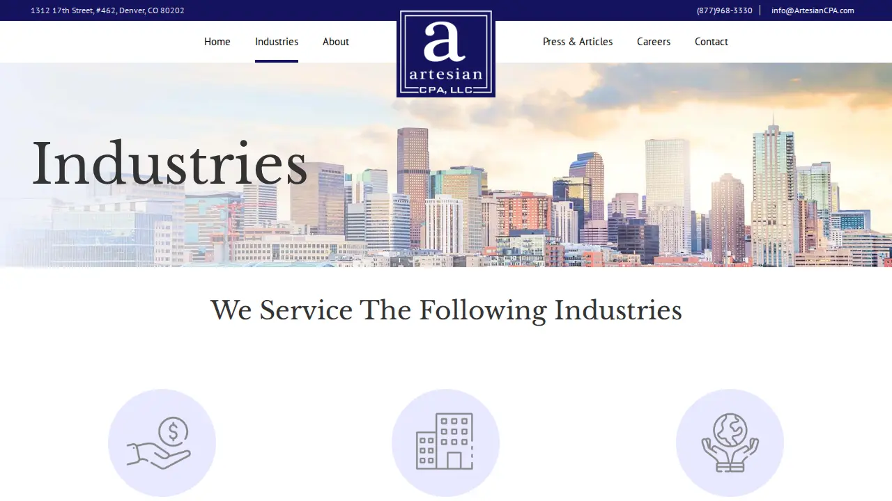 Artesian CPA page