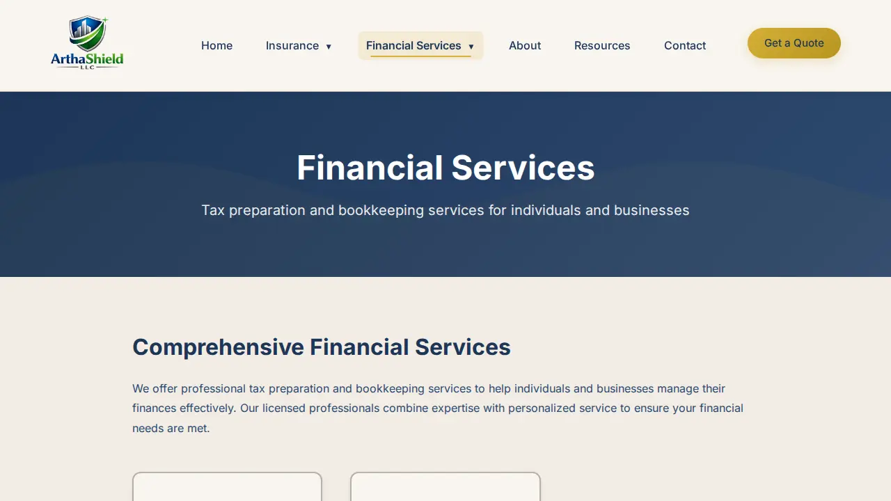 ArthaShield LLC page