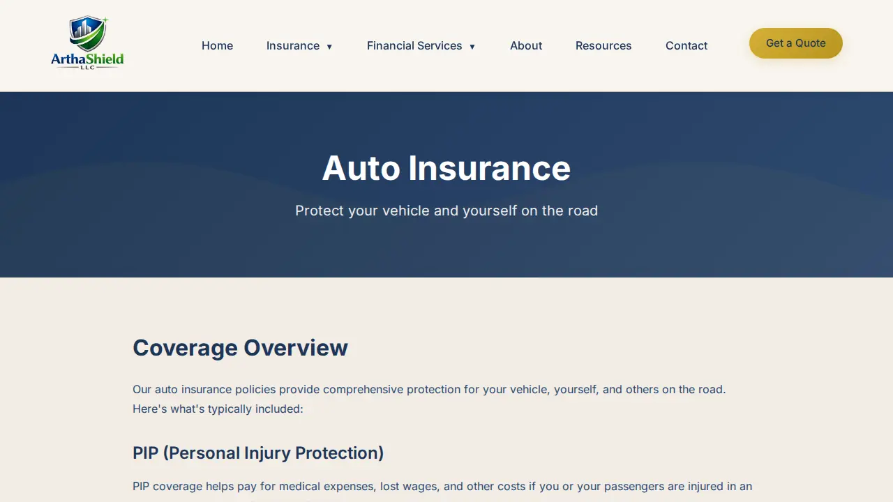 ArthaShield LLC page