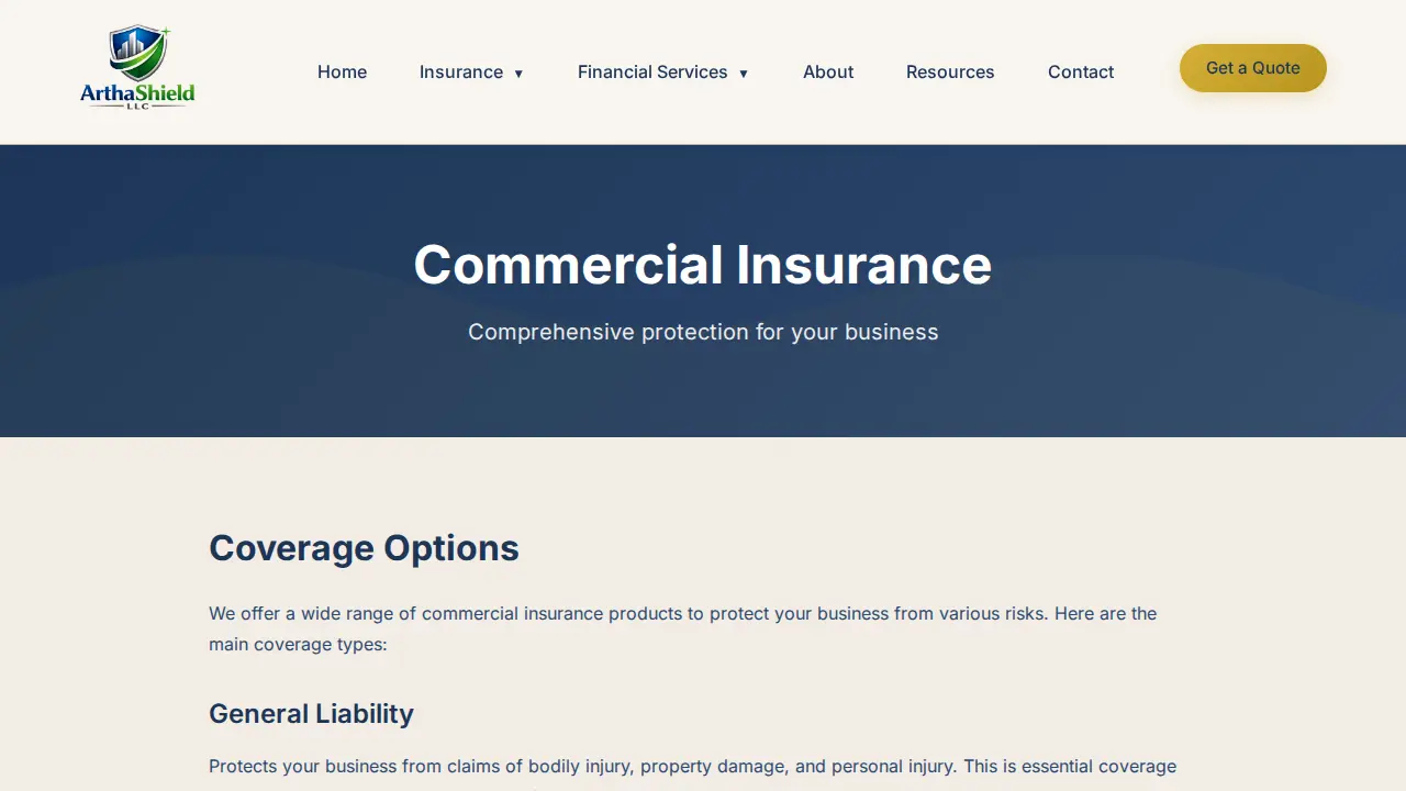 ArthaShield LLC page