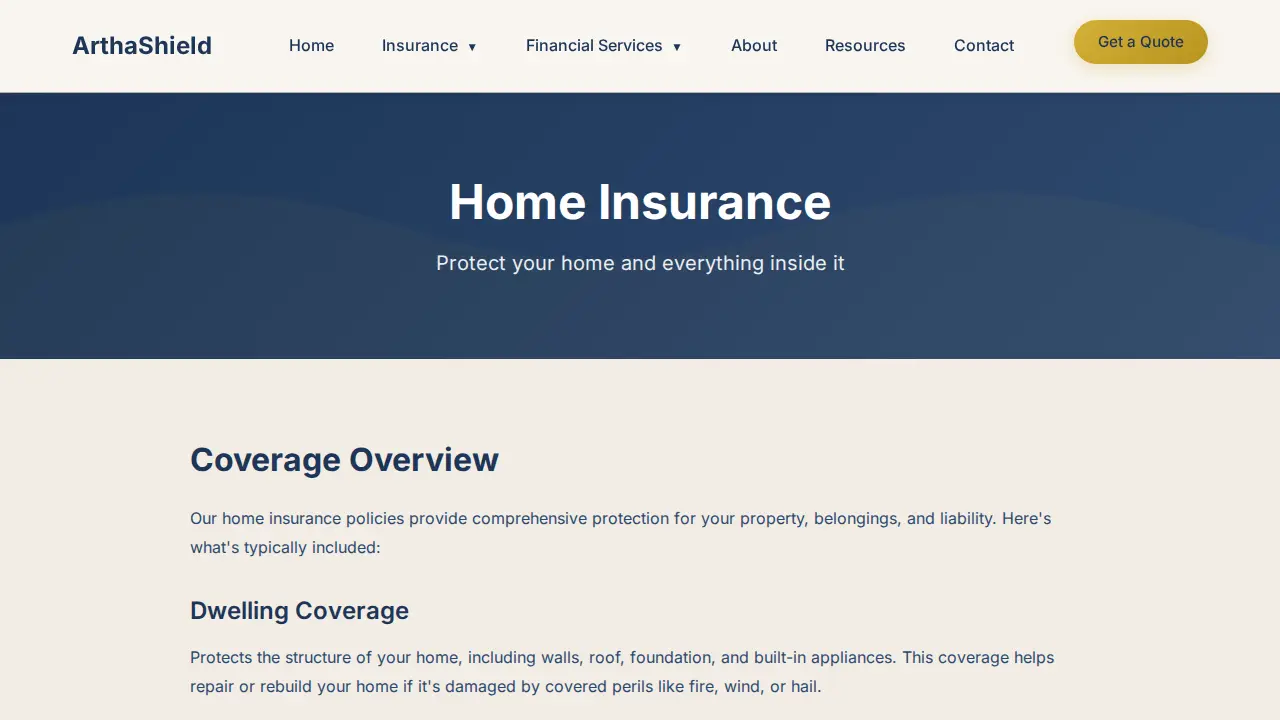 ArthaShield LLC page