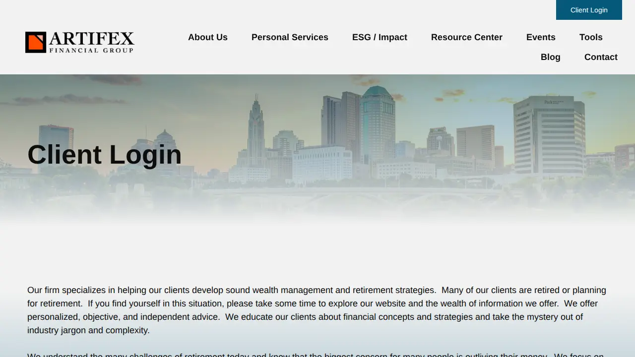 Artifex Financial Group page