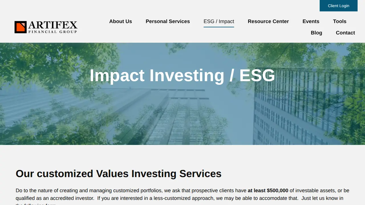 Artifex Financial Group page