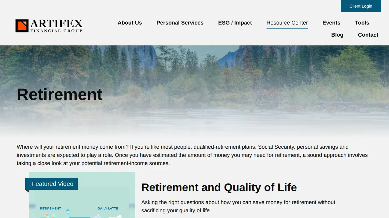Artifex Financial Group page