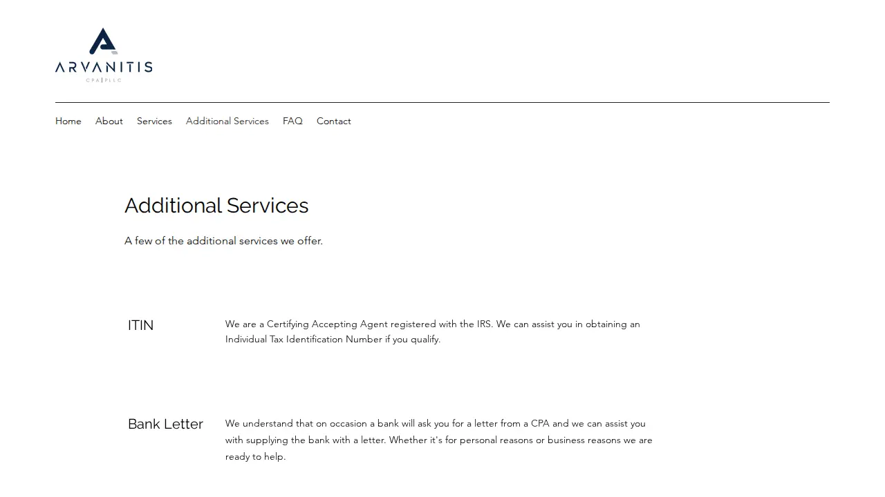 Arvanitis CPA, PLLC page
