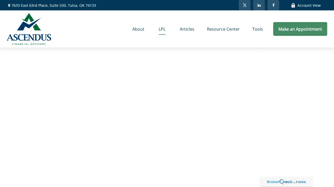 Ascendus Financial Advisors page