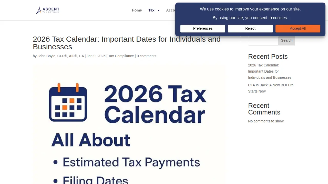Ascent Tax Advisers page