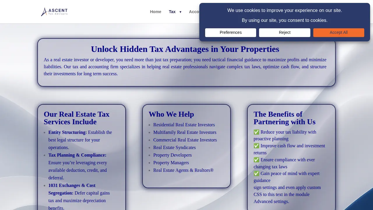 Ascent Tax Advisers page