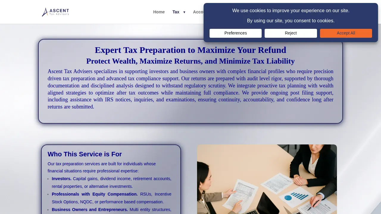 Ascent Tax Advisers page