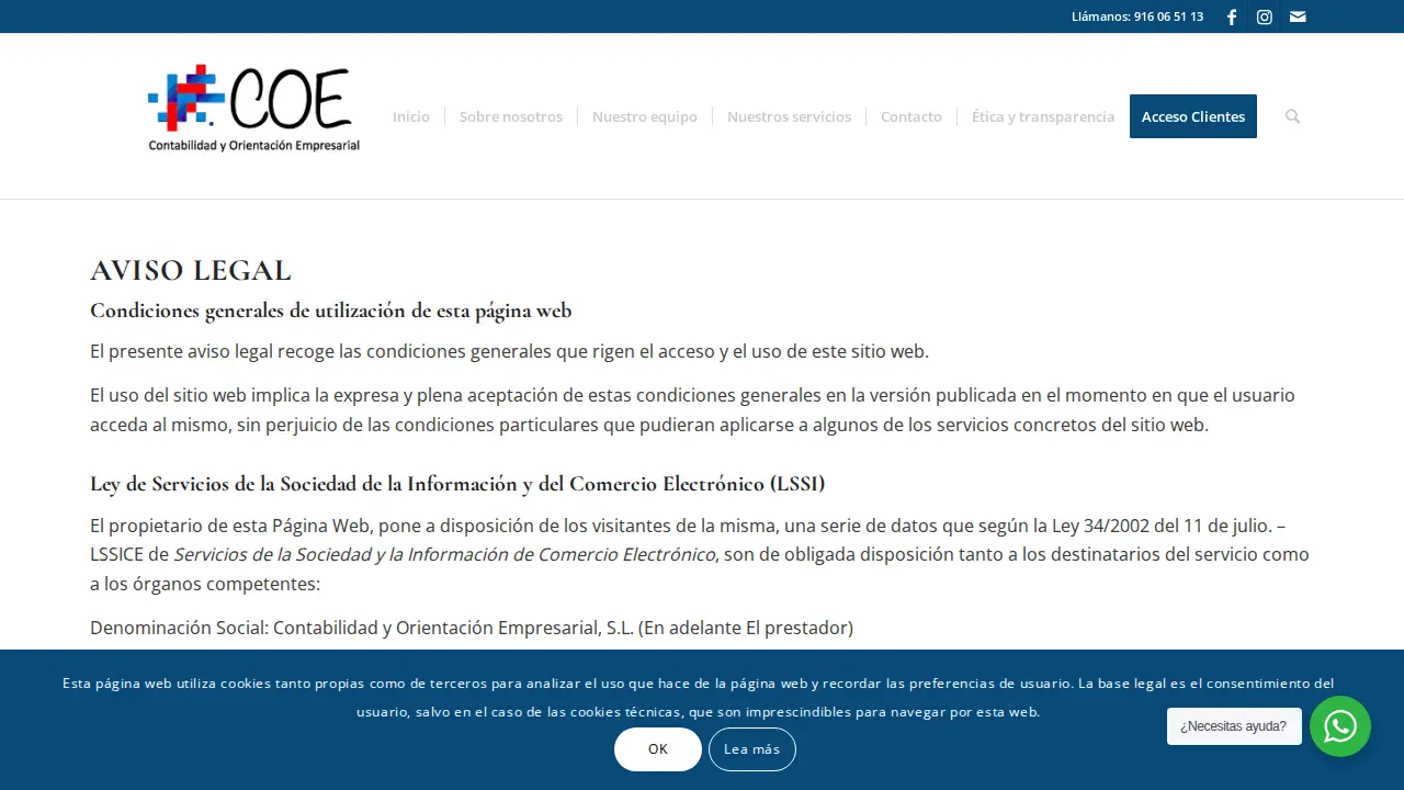 Contabilidad y Orientación Empresarial, S.L. (Asesoría COE) page