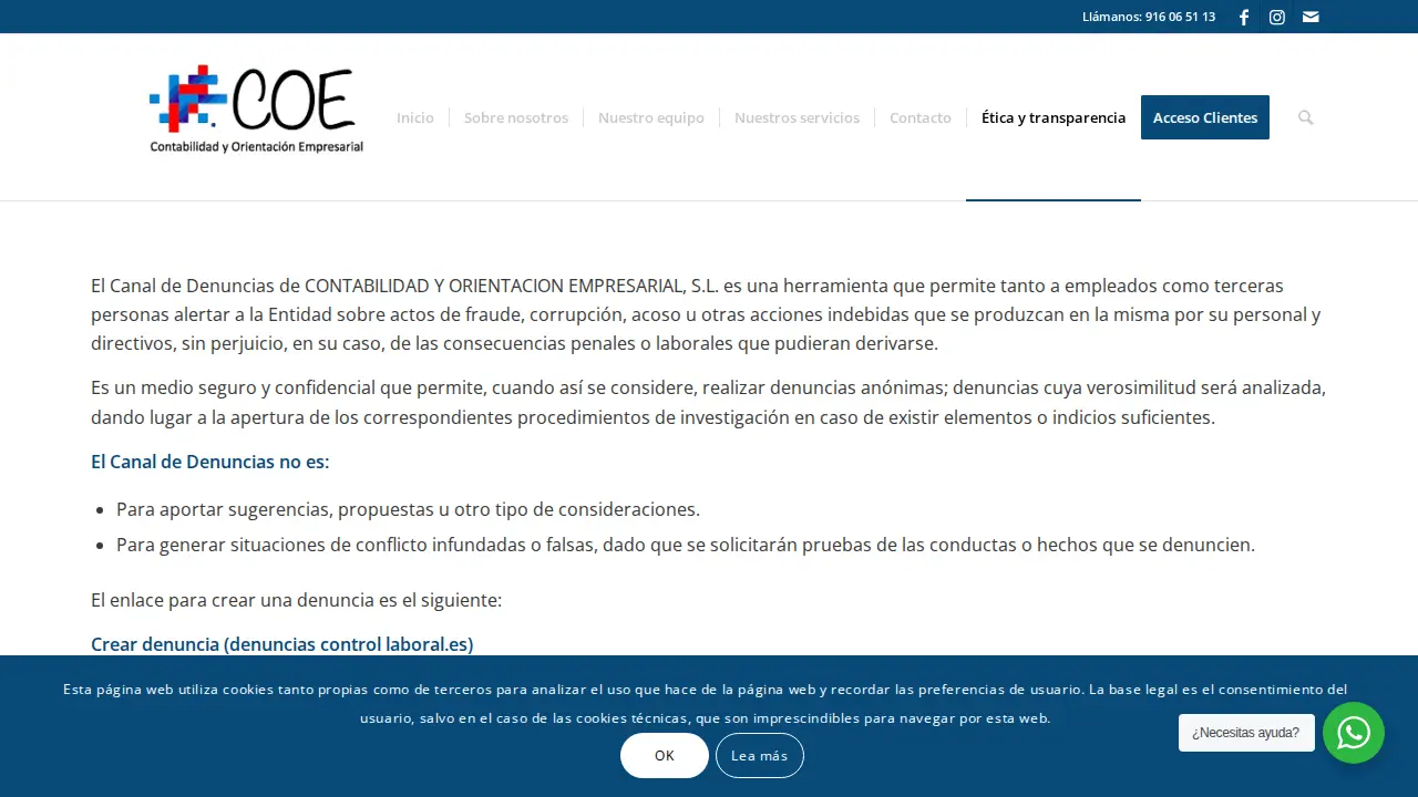 Contabilidad y Orientación Empresarial, S.L. (Asesoría COE) page