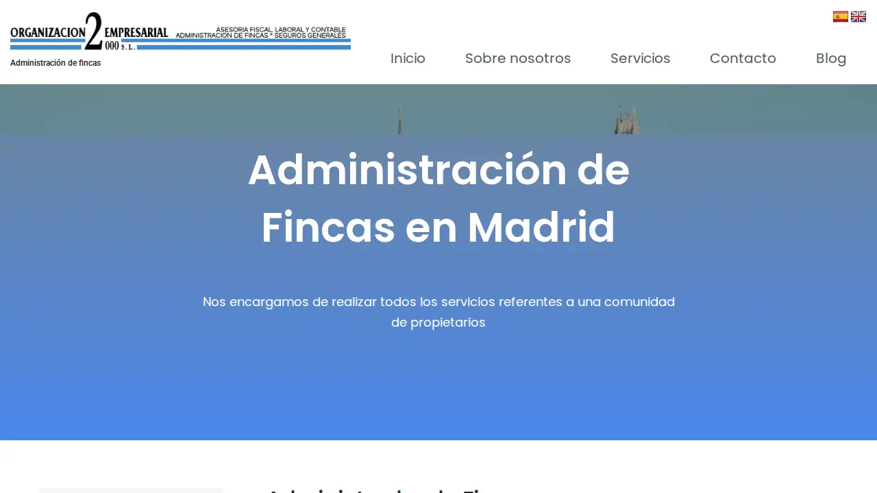 Asesoría de empresas Madrid Organización Empresarial 2000 page