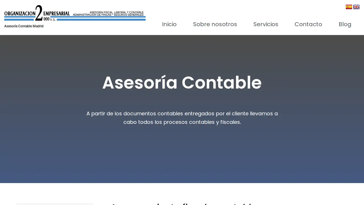 Asesoría de empresas Madrid Organización Empresarial 2000 page
