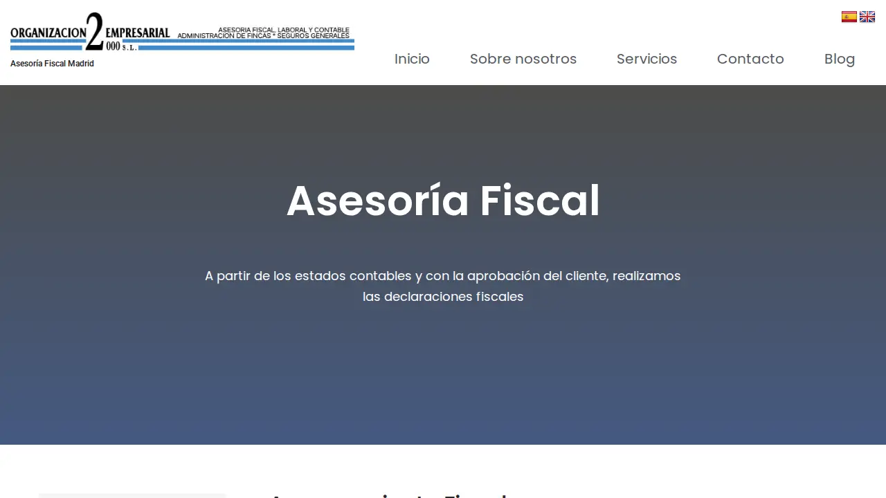 Asesoría de empresas Madrid Organización Empresarial 2000 page