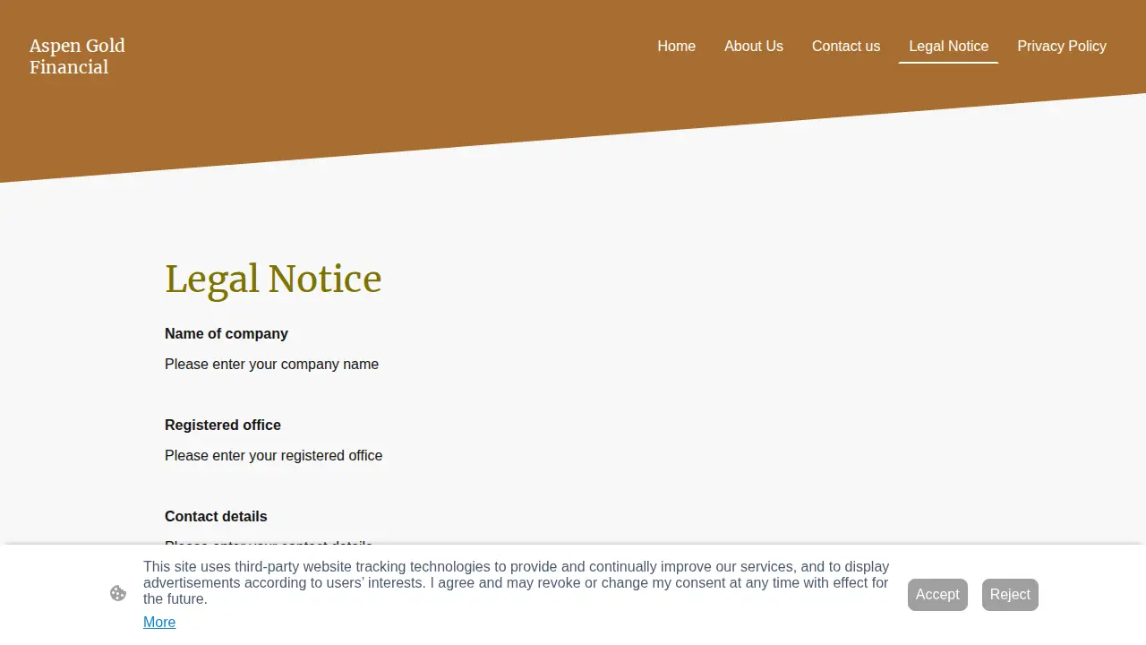 Aspen Gold Financial page