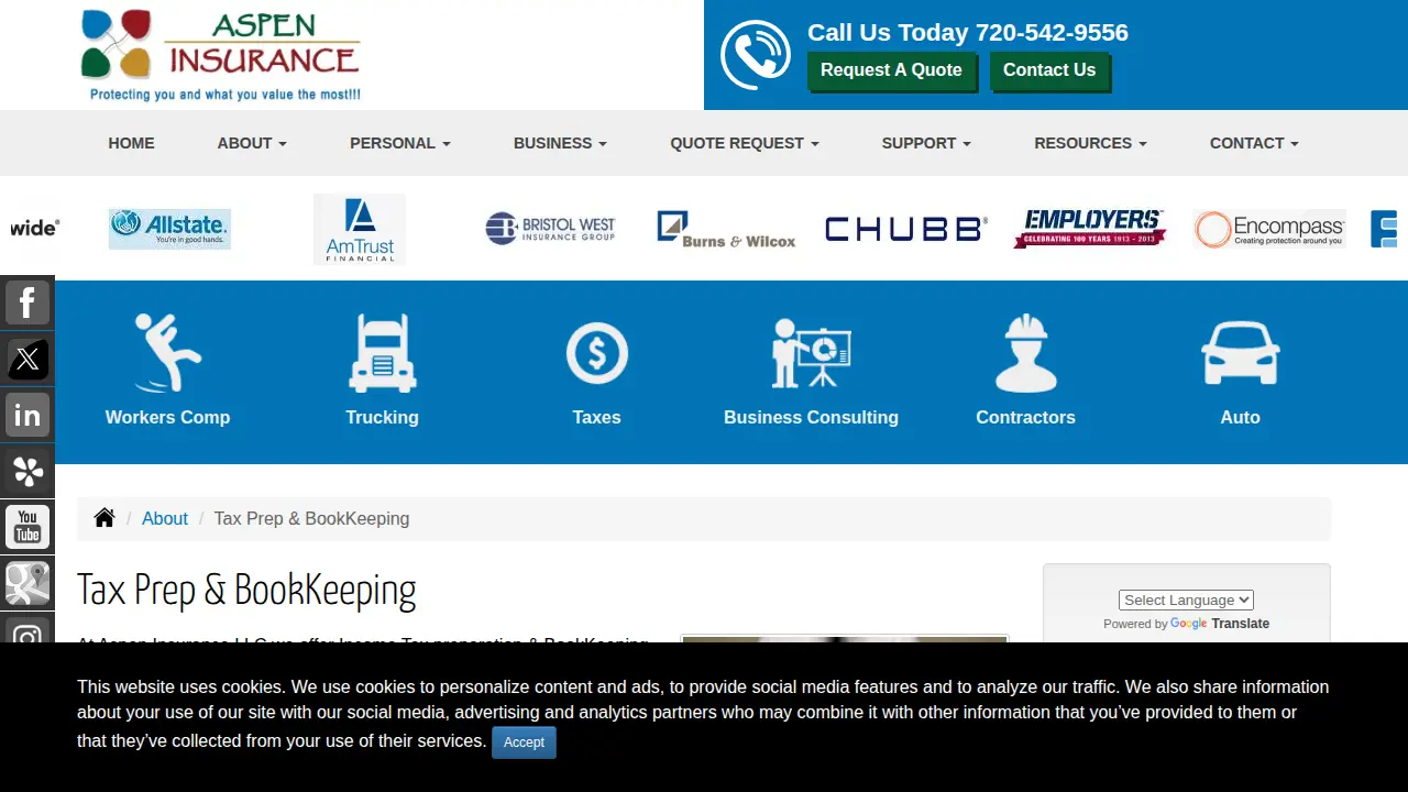 Aspen Insurance Group page