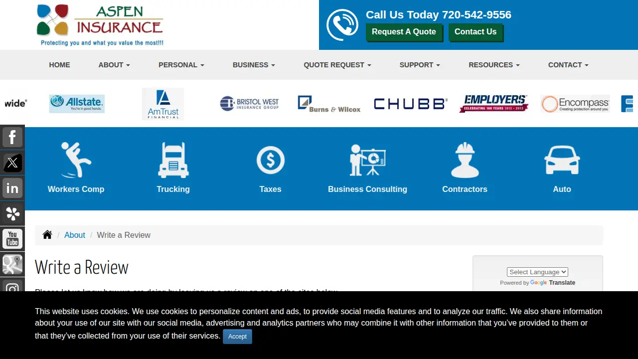Aspen Insurance Group page