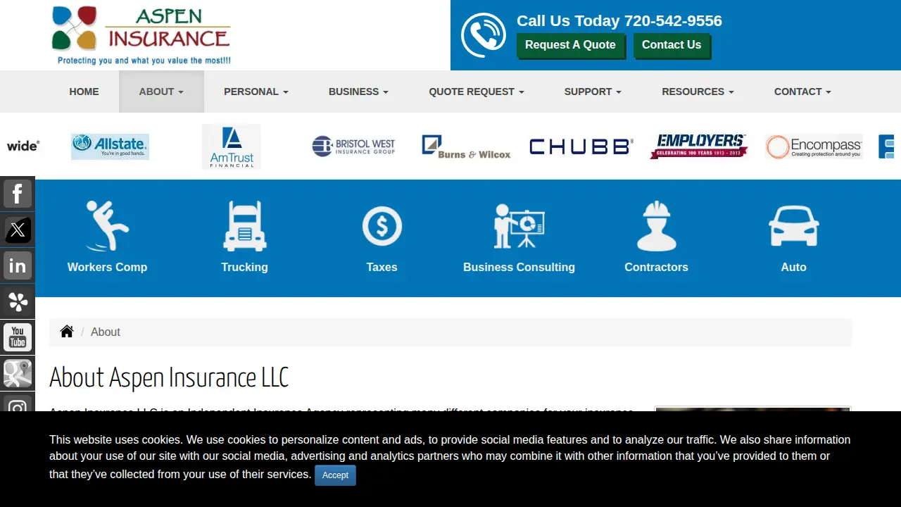 Aspen Insurance Group page