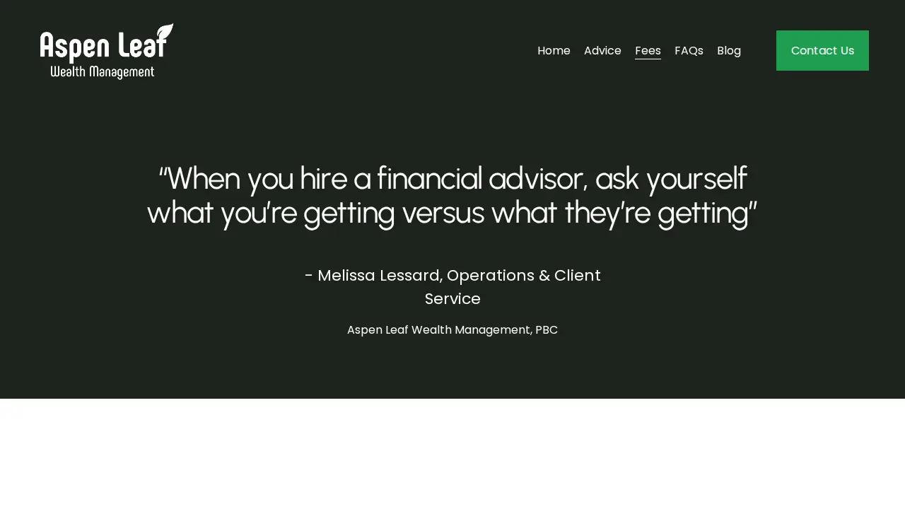 Aspen Leaf Wealth Management, PBC page