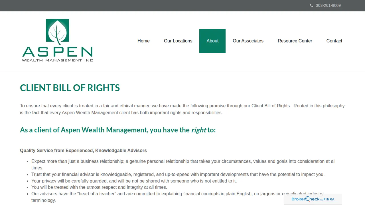 Aspen Wealth Management page