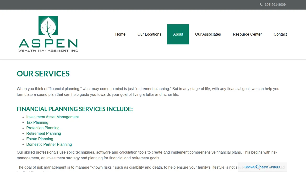 Aspen Wealth Management page