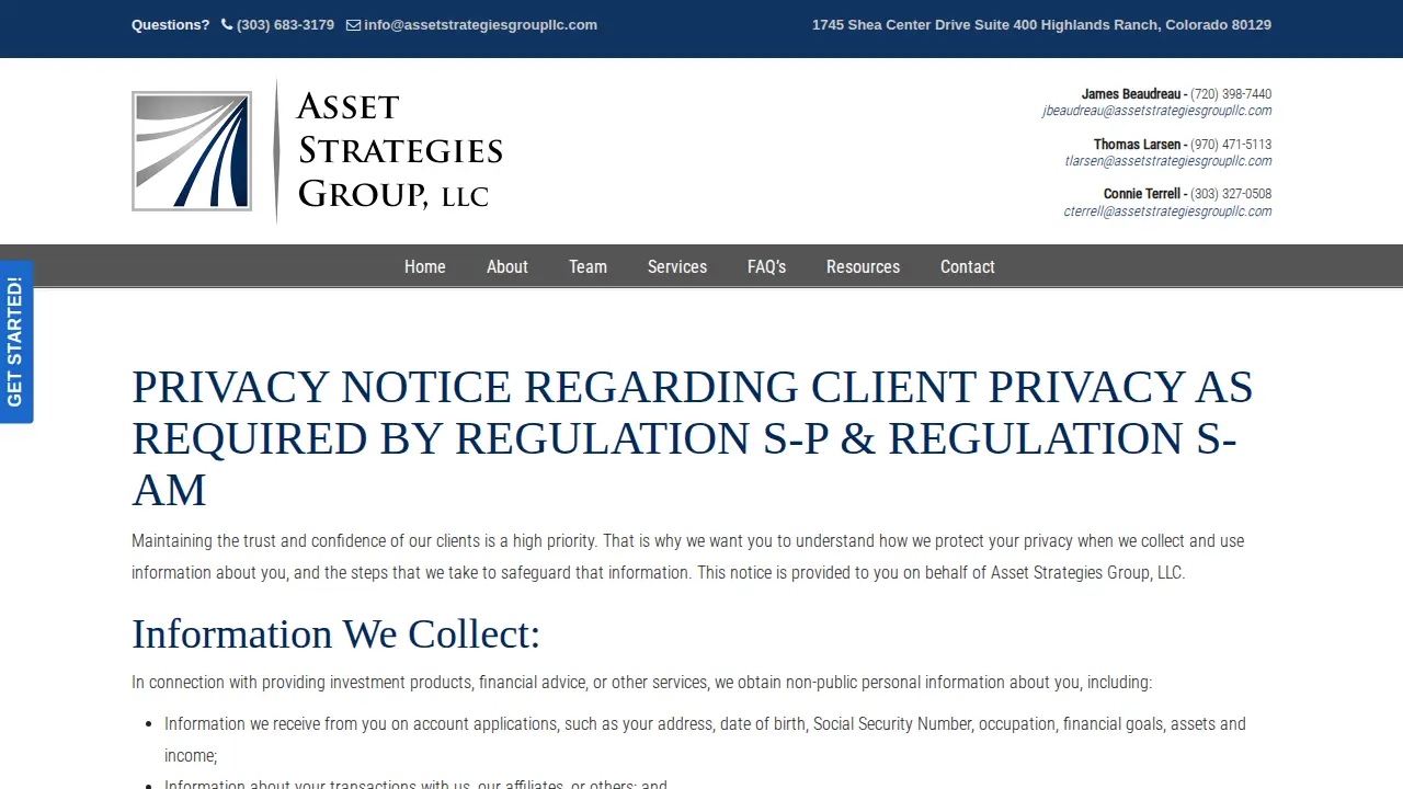 Asset Strategies Group LLC page