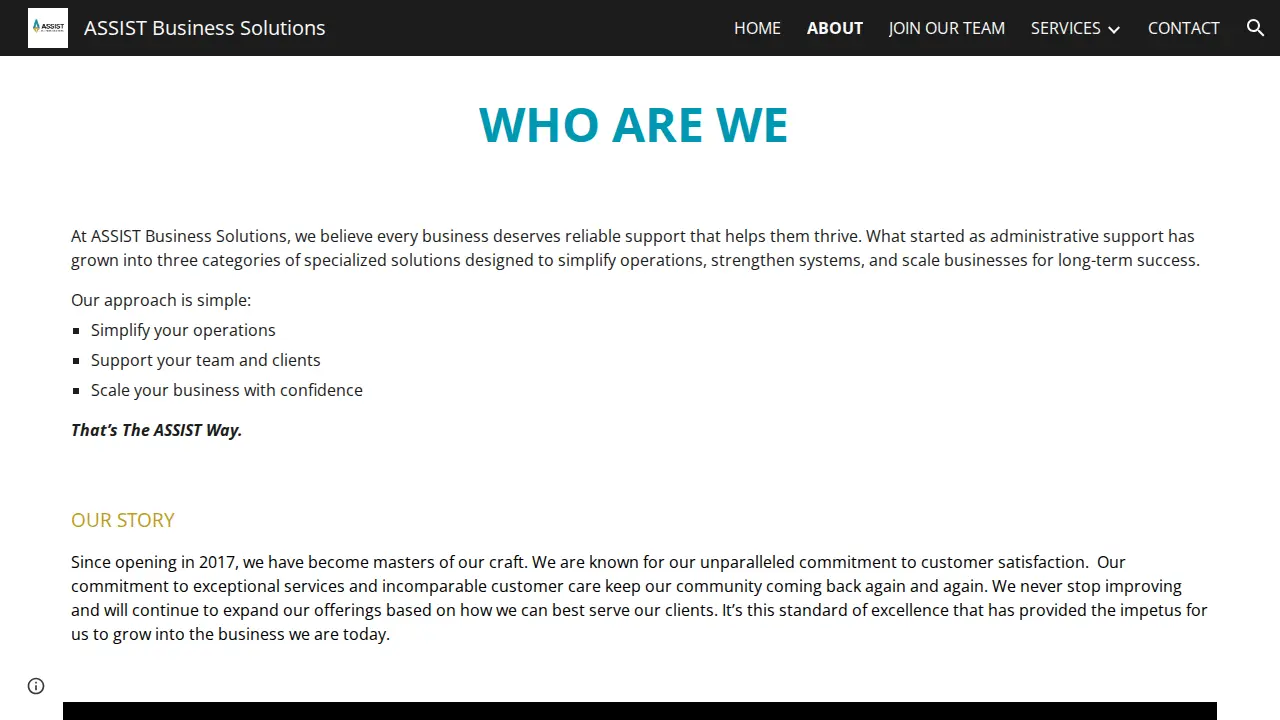 ASSIST Business Solutions (Formerly ASSIST Office Support Services) page