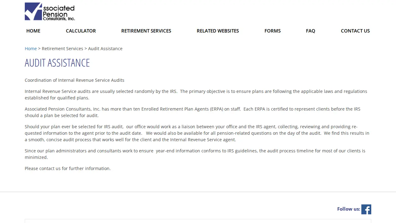 Associated Pension Consultants page