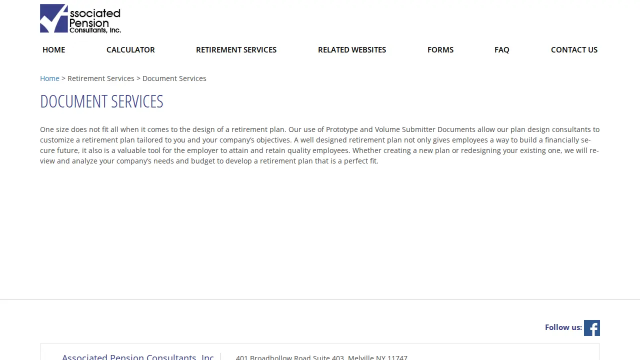Associated Pension Consultants page