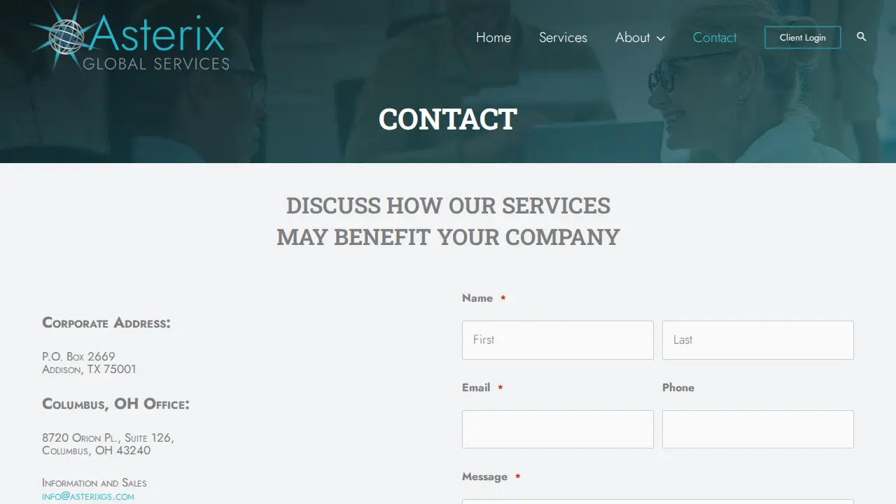 Asterix Global Services, Inc. page