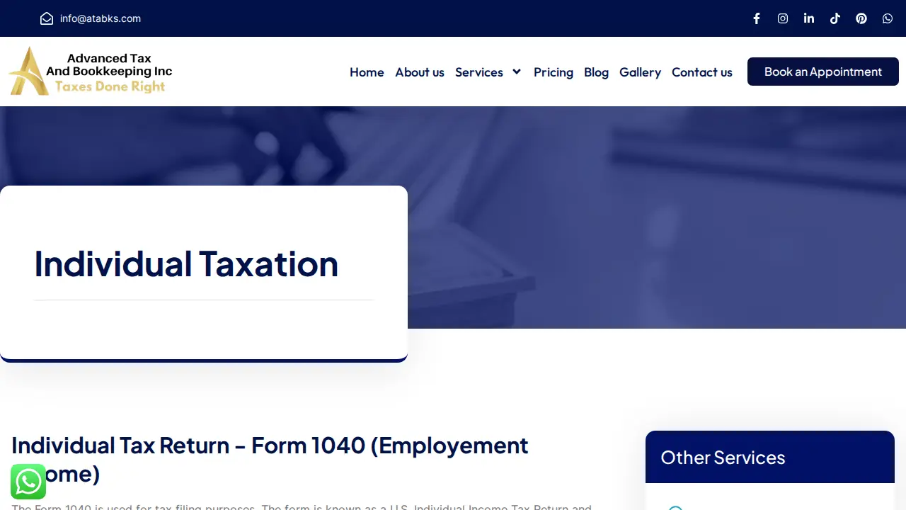 Dallas TX Book Keeping service ATABKS page