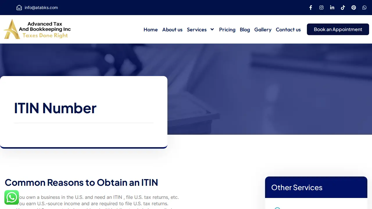 Dallas TX Book Keeping service ATABKS page