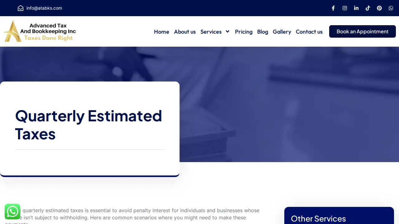 Dallas TX Book Keeping service ATABKS page