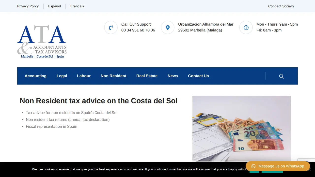 ATA SPAIN Accountants and Tax Advisors page