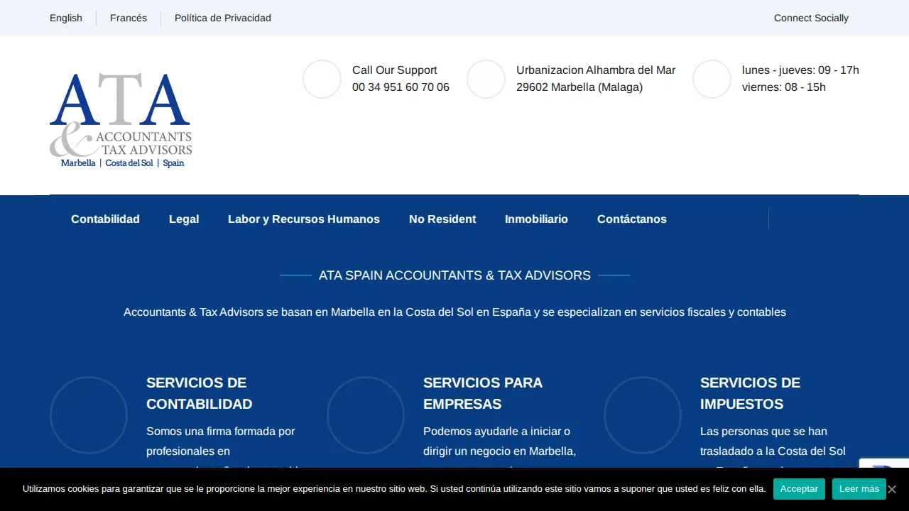 ATA SPAIN Accountants and Tax Advisors page