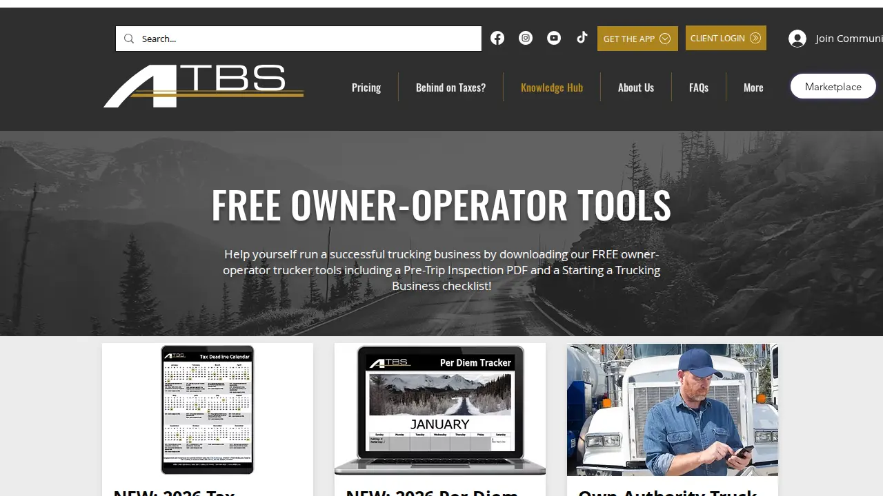 ATBS (American Truck Business Services) page