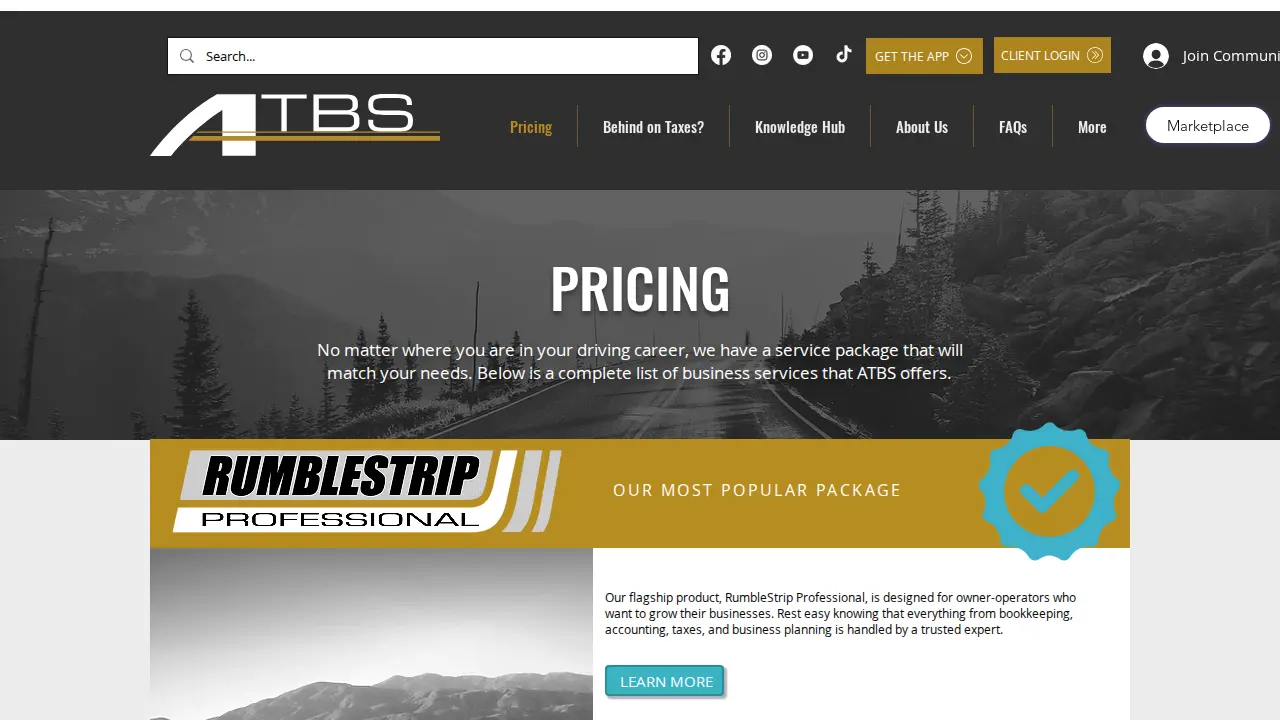 ATBS (American Truck Business Services) page