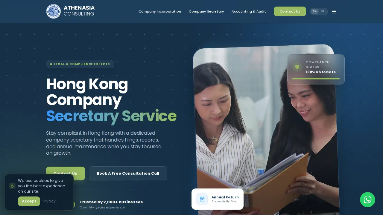 ATHENASIA CONSULTING LIMITED: HONG KONG COMPANY INCORPORATION page