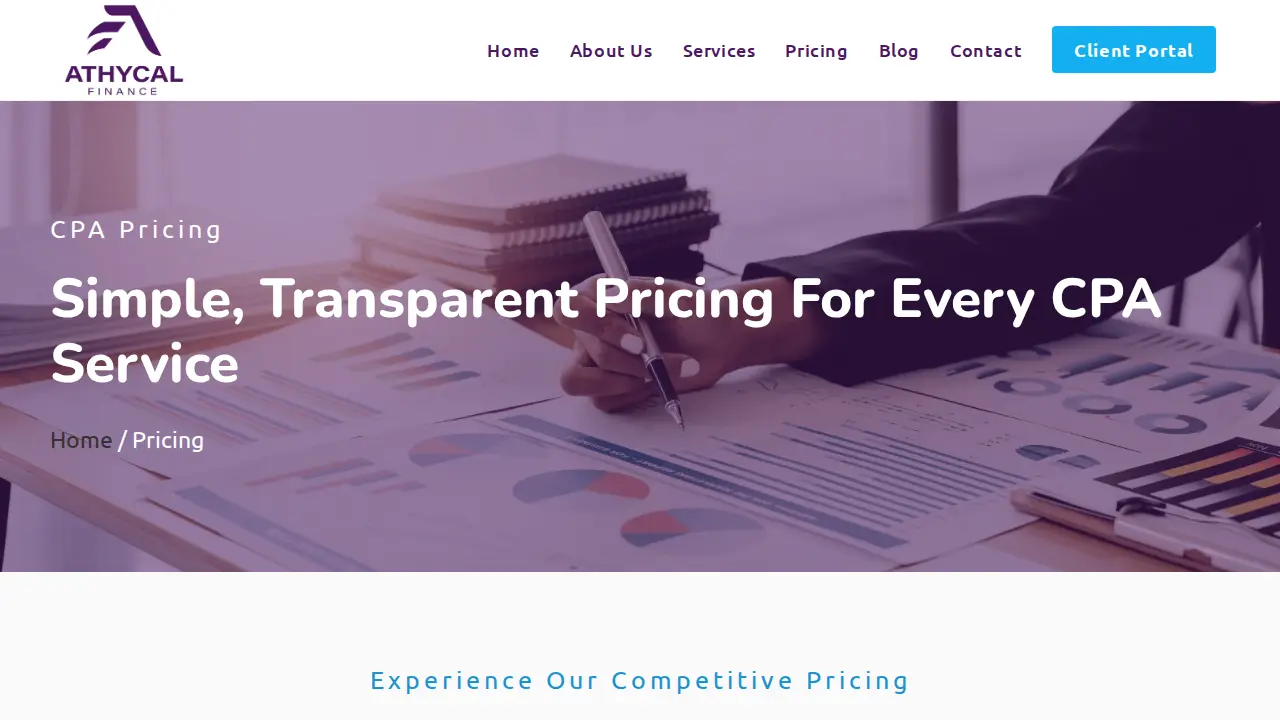 Athycal Accounting page