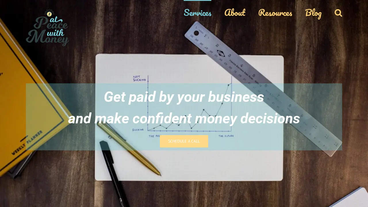 At Peace with Money page