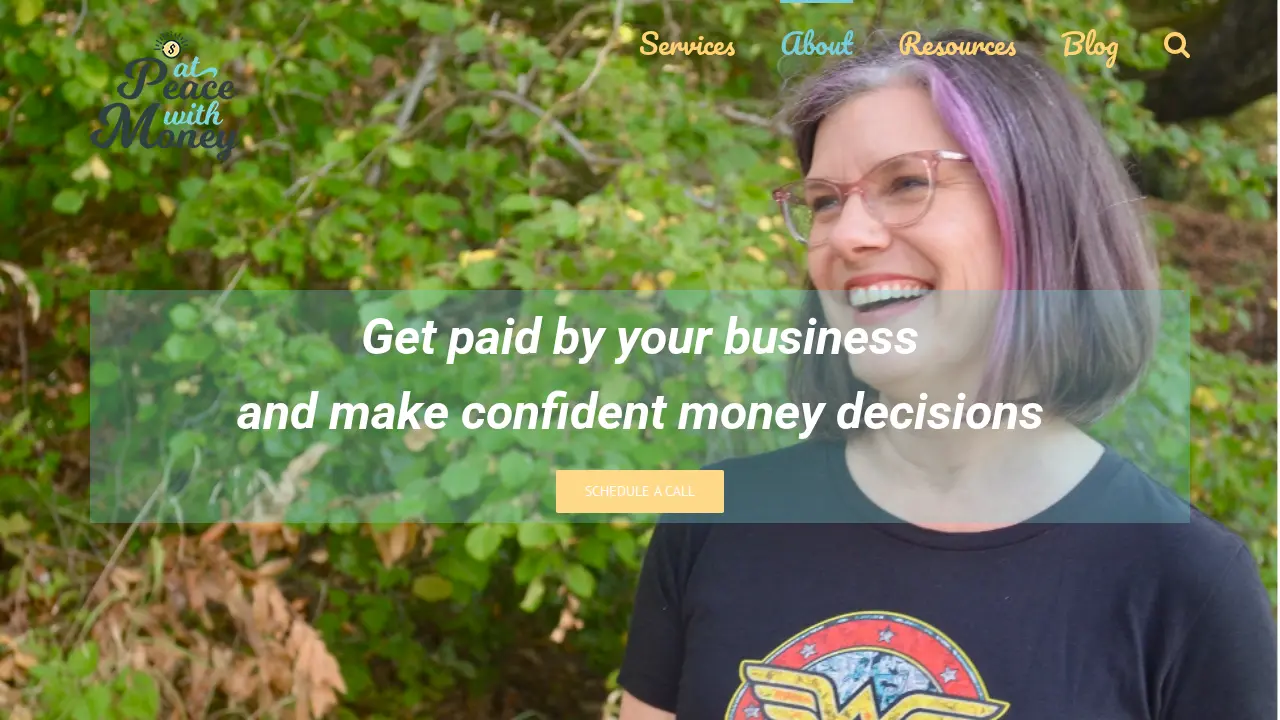 At Peace with Money page