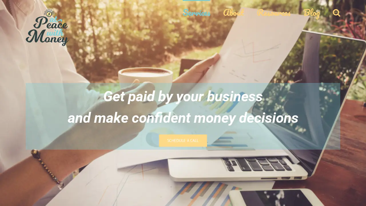 At Peace with Money page