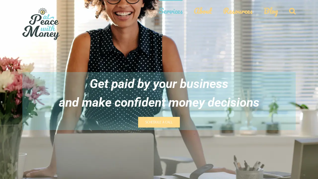 At Peace with Money page