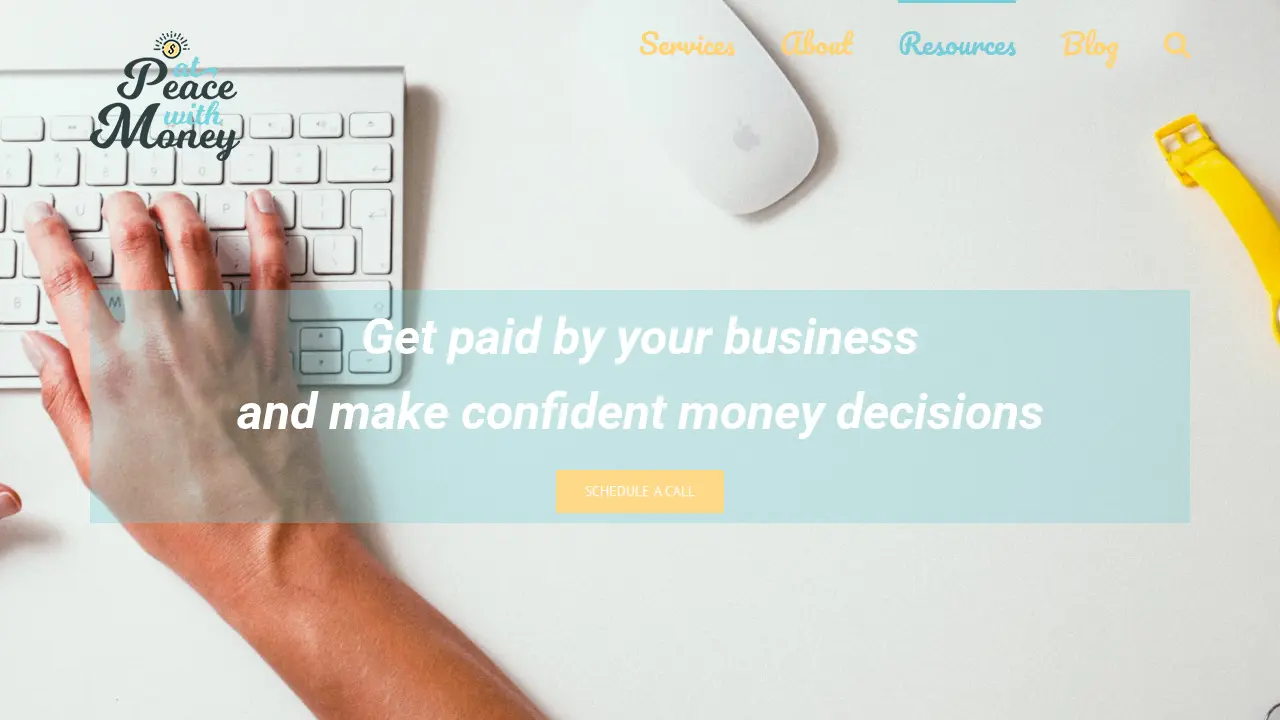 At Peace with Money page
