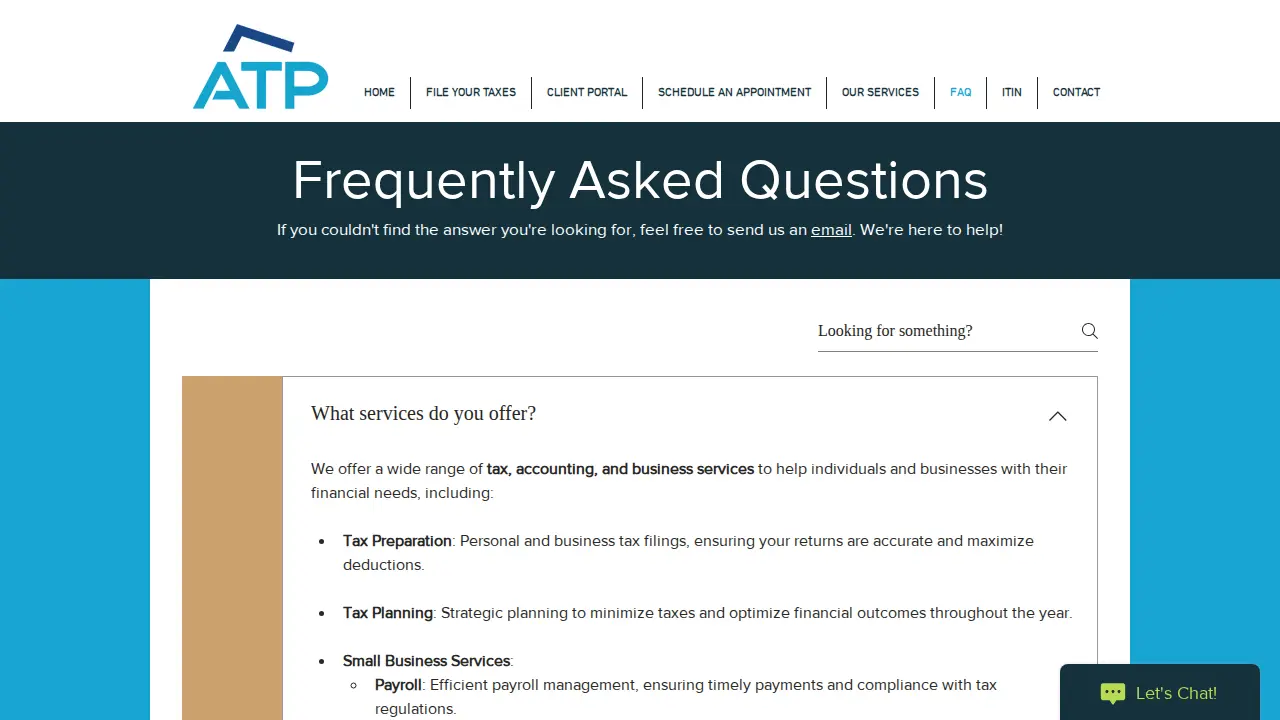 ATP Tax Accountants page