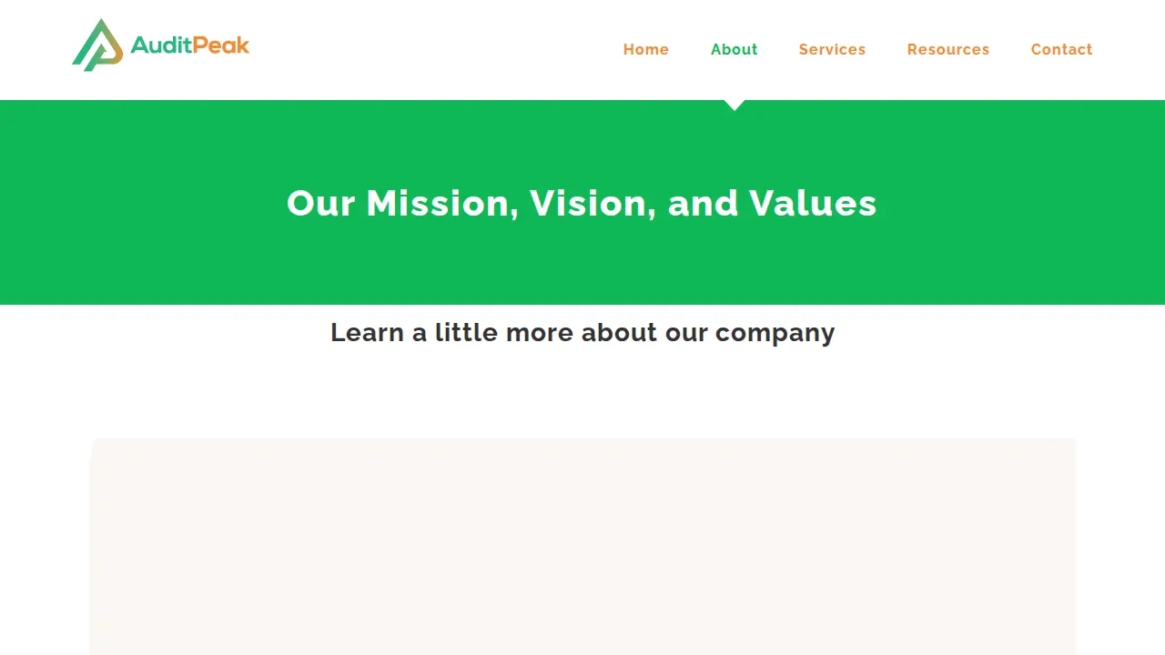 Audit Peak page