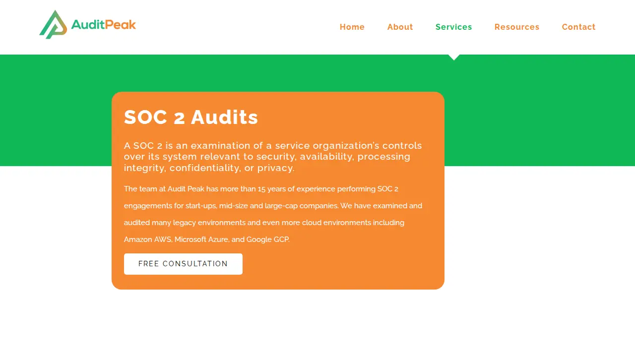 Audit Peak page