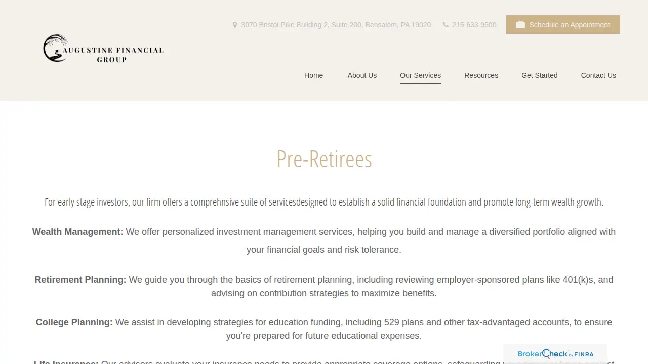 Augustine Financial Group page